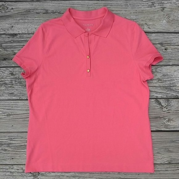 Talbots Tops - Talbots Pink Polo Shirt